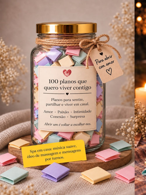 FRASCO COM 100 PLANOS PARA CASAIS